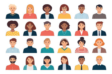 Diverse Portraits: A vibrant collection of diverse, smiling portraits, representing a spectrum of genders, skin tones, and ethnicities, embodying inclusivity and the beauty of human variety.