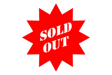 SOLD OUT - SOLD OUT on zig-zag edged red object 
