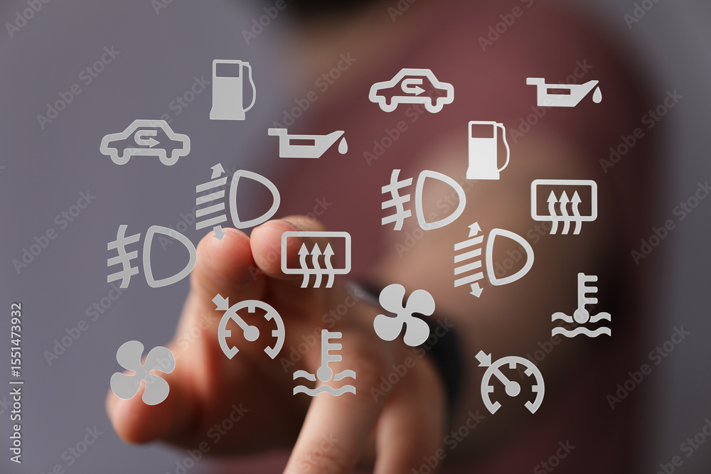 Poster Learn to identify and interpret your car's dashboard warning lights.  Avoid costly repairs with this helpful guide.