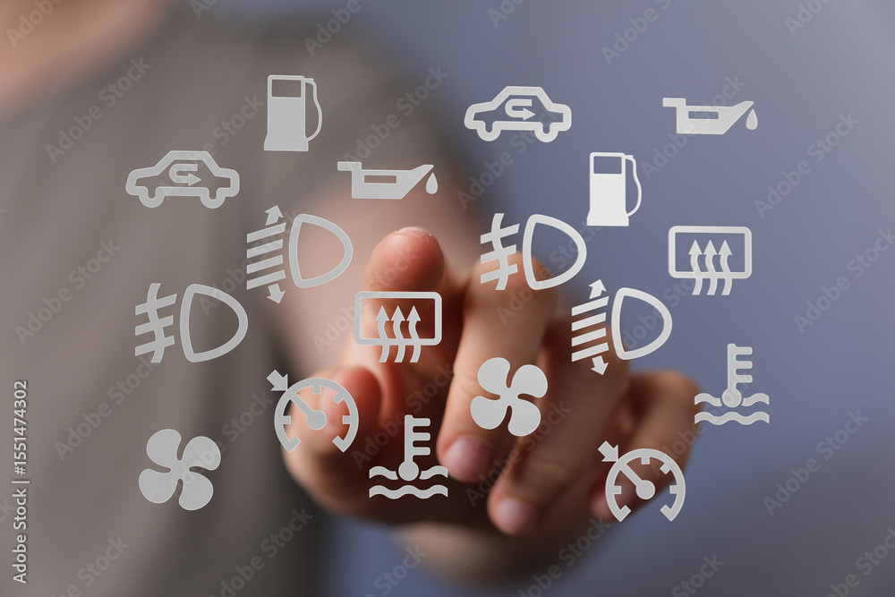 Poster learn to identify and understand common car dashboard warning lights and their meanings.