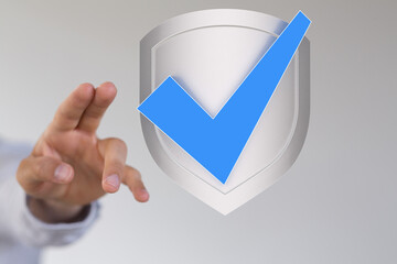 Digital security, data protection, verified safety, online security, secure access, risk...