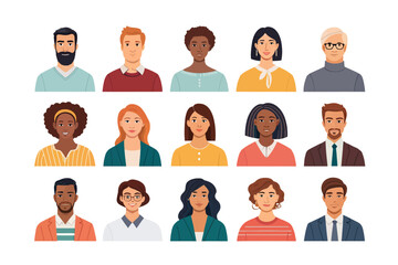 Diverse Faces Collection: A vibrant collection of diverse avatars, showcasing a variety of ethnicities, genders, and ages. Perfect for inclusivity and diversity representation.