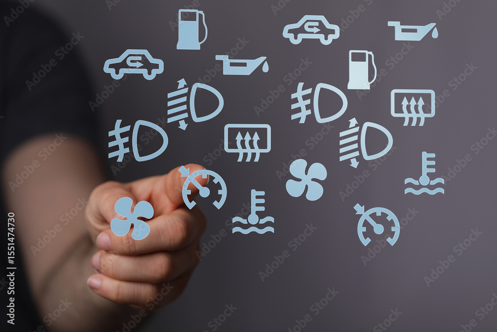Poster Learn to identify and understand your car's dashboard warning lights.  Avoid costly repairs with this helpful guide!