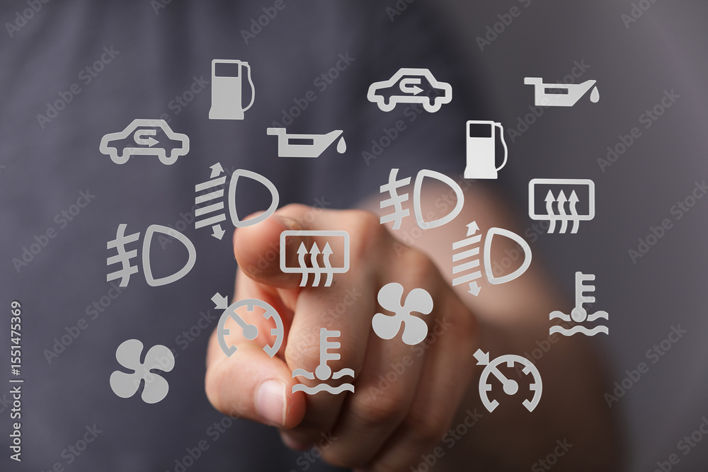 Poster Learn to interpret your car's warning lights.  Avoid costly repairs by understanding common dashboard symbols.