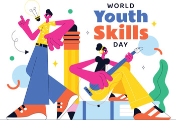 Obraz premium International Youth Skill day Illustration