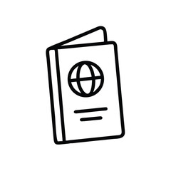 Passport travel document identification for international travel and visa application document icon vector