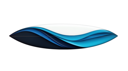 Stylish surfboard with blue wave design