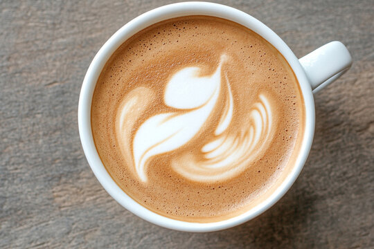 Creative coffee art displayed in a flat lay arrangement