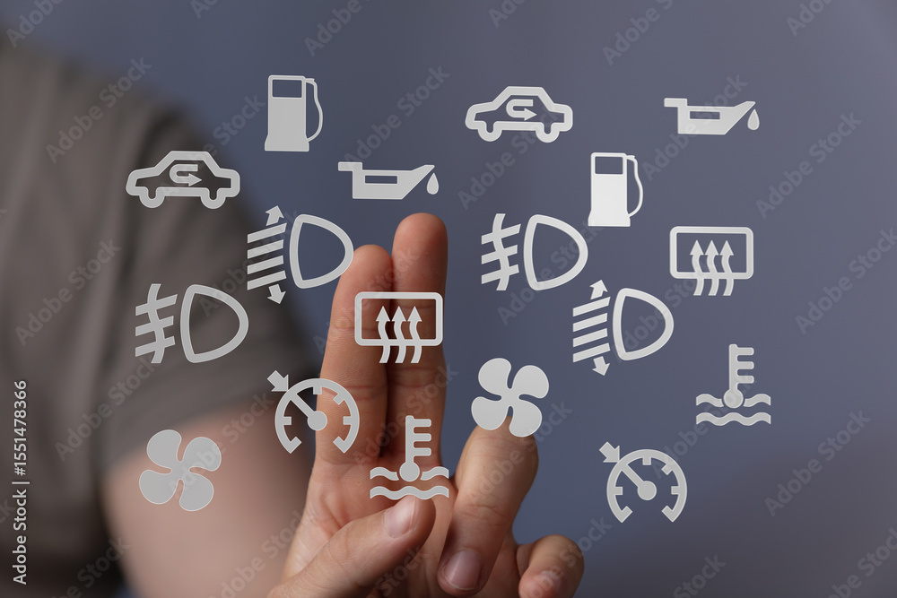 Poster Learn to identify and understand common car warning lights.  Prevent costly repairs with this helpful guide.