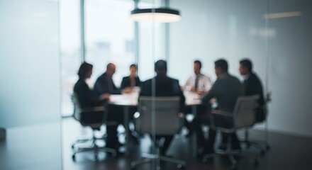 Blurred Business Team in modern office meet with brainstorming ideas.
