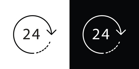24 Hour time icon vector, Symbol, logo illustrations