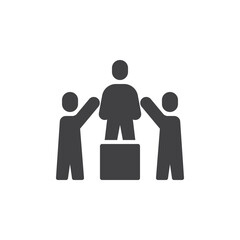 Team empowerment support solid icon