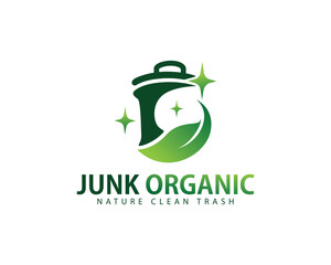 junk organic logo creative clean remove leave nature icon design