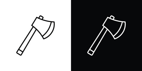 Axe icon vector, line outline icon