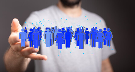 Image depicts networking and community, ideal for social media, teamwork, and collaboration concepts.