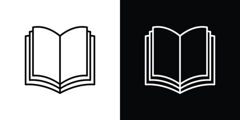 Book icon vector, line outline icon