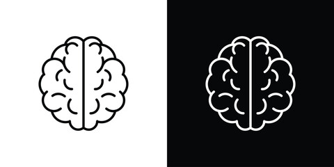 Brain icon vector, line outline icon