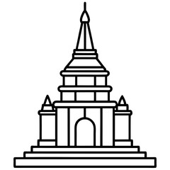 Minimal Temple Outline Vector