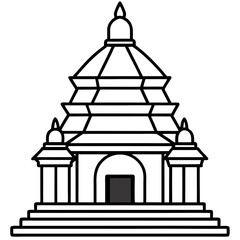 Minimal Temple Outline Vector