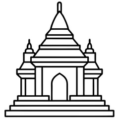 Minimal Temple Outline Vector