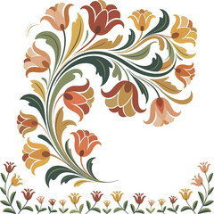 Flat Style Pretty Flower Illustration..
