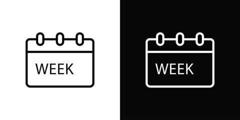 Calendar week icon vector, Symbol, logo illustrations