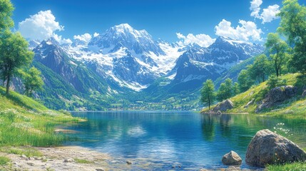 Fototapeta premium Scenic alpine lake