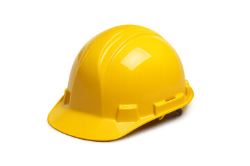 Fototapeta premium Yellow hard hat isolated on transparent background ensuring workplace safety