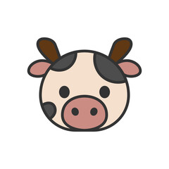 Cute vector illustration of Cow head