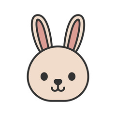 Cute vector illustration of Rabbit head