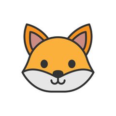 Cute vector illustration of Fox head