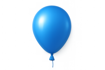 Blue balloon floating with transparent background for easy editing