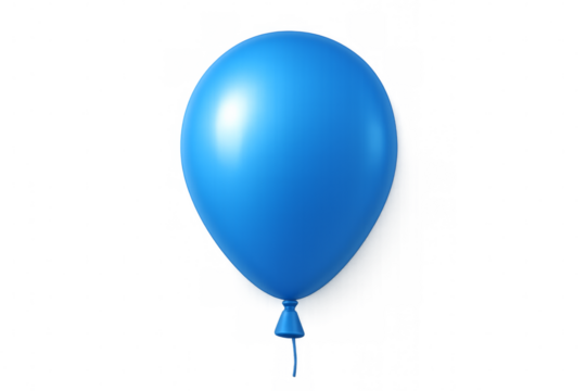 Blue balloon floating with transparent background for easy editing