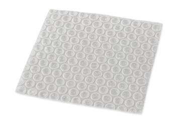 Bubble wrap packaging material providing excellent protection on transparent background