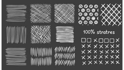 Randomized Black Vector Shards And Distressed - Hand Drawn Vector Illustration