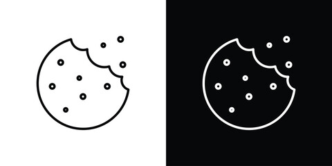 Cookie icon vector, line outline icon