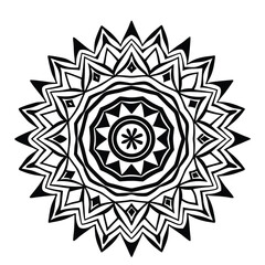 Geometric Star Mandala in Black and White – Abstract Hand Drawn Line Art for Meditation, Coloring Books, Tattoo Design, Boho Decor, and Spiritual Art