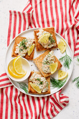 Swedish Toast with Shrimp. Skagen.top veiw