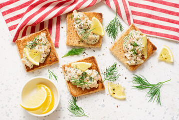 Swedish Toast with Shrimp. Skagen.top veiw