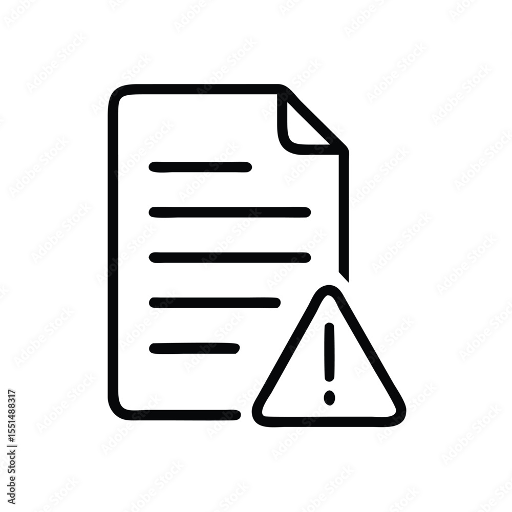 Poster document error warning alert problem issue file page notice caution exclamation mark sign symbol ris