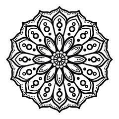 Vintage round lace mandala pattern with floral ethnic ornament, perfect for vector art decoration or seamless Indian-inspired wallpaper design