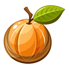 Minimalist Sandoricum Koetjape Icon for Tropical Fruit Concepts