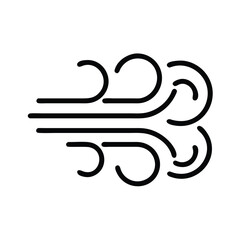 Wind blowing weather icon vector illustration climate air flow design element graphic symbol forecast 100 character