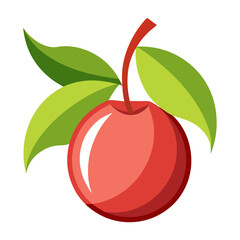 Clean Design Serviceberry Fruit Vector on White