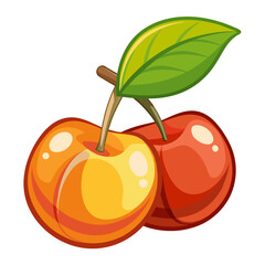 Minimalist Brazilian Cherry Icon with a Ribbed Shape