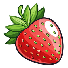 Obraz premium Modern Small Wild Strawberry Fruit Vector Graphic