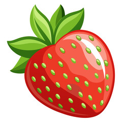 Obraz premium Clean Design Wild Strawberry Fruit Vector on White