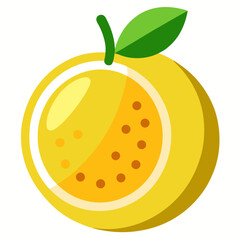 Modern Tropical Yellow Passion Fruit Vector Art