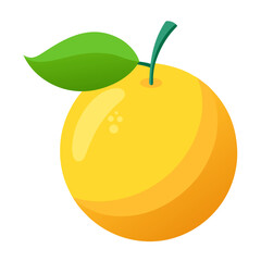 Clean Design Yuzu Fruit Vector on White Background