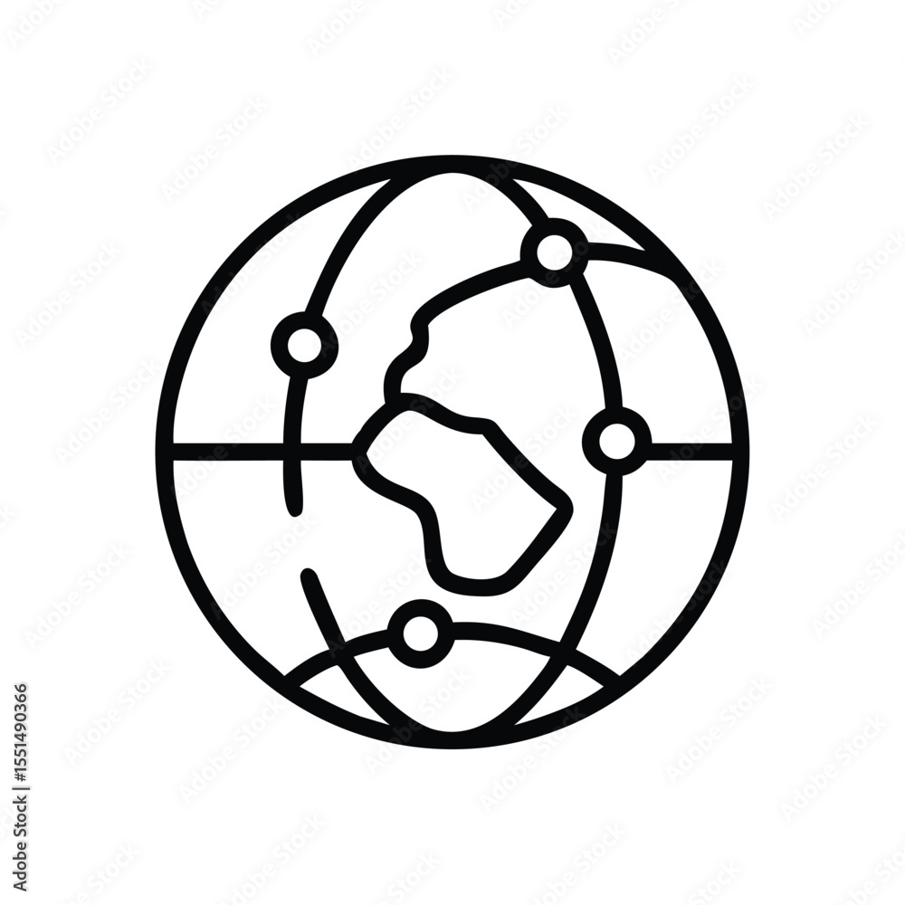 Poster global network connection icon for internet communication and worldwide connectivity concept design 